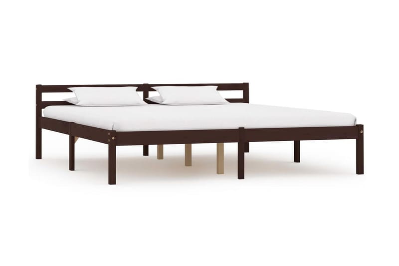 Sängram mörkbrun massiv furu 180x200 cm - Brun - Möbler - Säng - Sängram & sängstomme