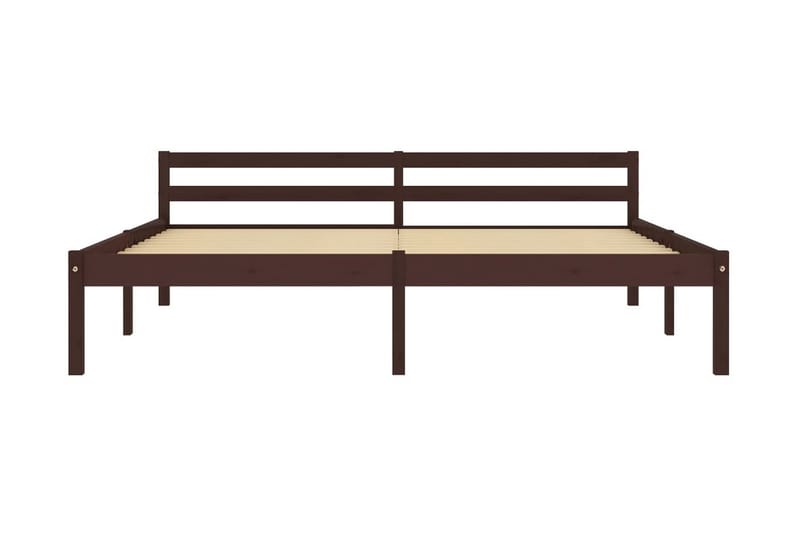 Sängram mörkbrun massiv furu 180x200 cm - Brun - Möbler - Säng - Sängram & sängstomme
