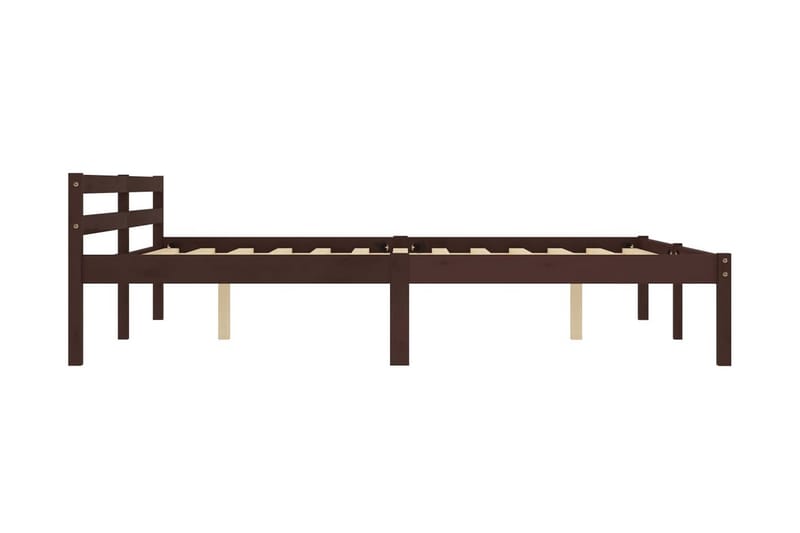 Sängram mörkbrun massiv furu 180x200 cm - Brun - Möbler - Säng - Sängram & sängstomme