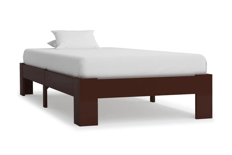 Sängram mörkbrun massiv furu 90x200 cm - Brun - Möbler - Säng - Sängram & sängstomme