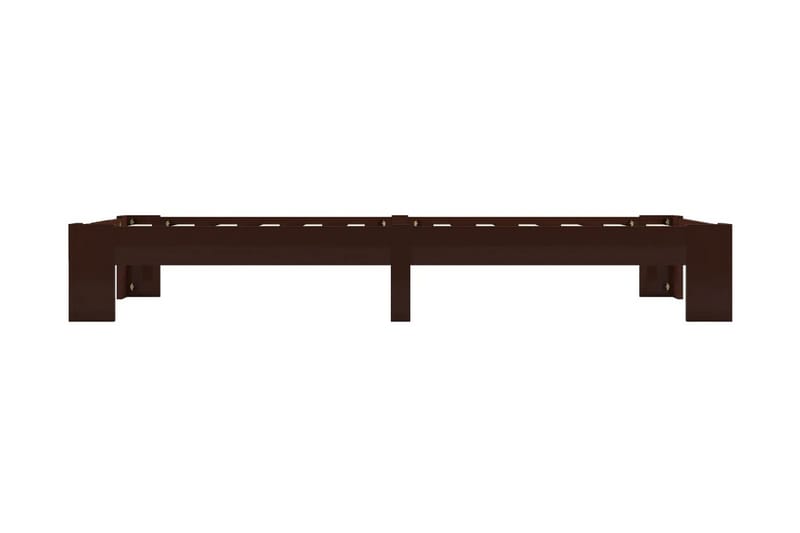 Sängram mörkbrun massiv furu 90x200 cm - Brun - Möbler - Säng - Sängram & sängstomme