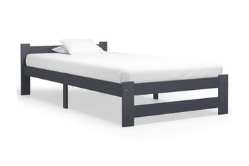 Sängram mörkgrå massiv furu 100x200 cm