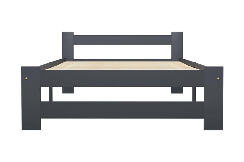 Sängram mörkgrå massiv furu 100x200 cm - Grå - Möbler - Säng - Sängram & sängstomme