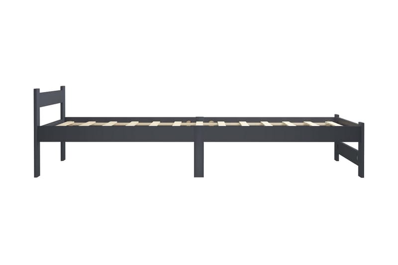Sängram mörkgrå massiv furu 100x200 cm - Grå - Möbler - Säng - Sängram & sängstomme