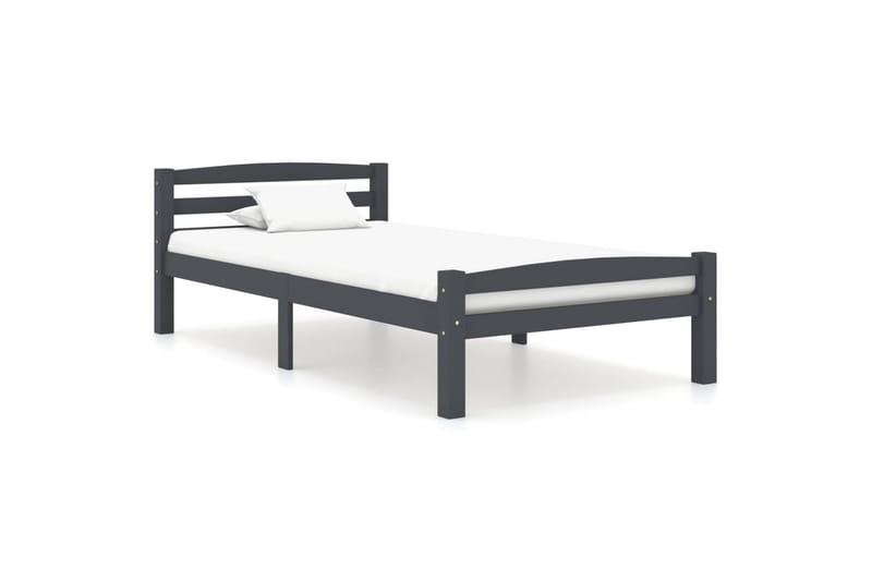 Sängram mörkgrå massiv furu 100x200 cm - Grå - Möbler - Säng - Sängram & sängstomme