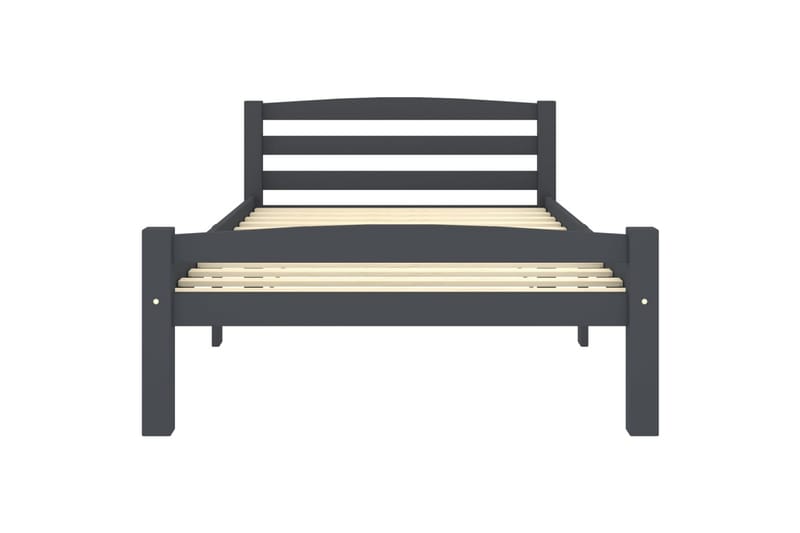Sängram mörkgrå massiv furu 100x200 cm - Grå - Möbler - Säng - Sängram & sängstomme