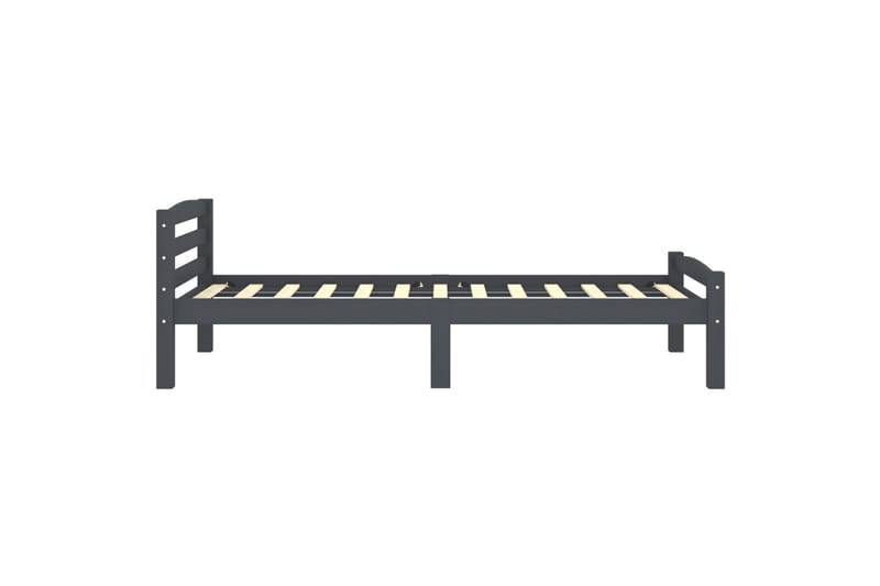 Sängram mörkgrå massiv furu 100x200 cm - Grå - Möbler - Säng - Sängram & sängstomme