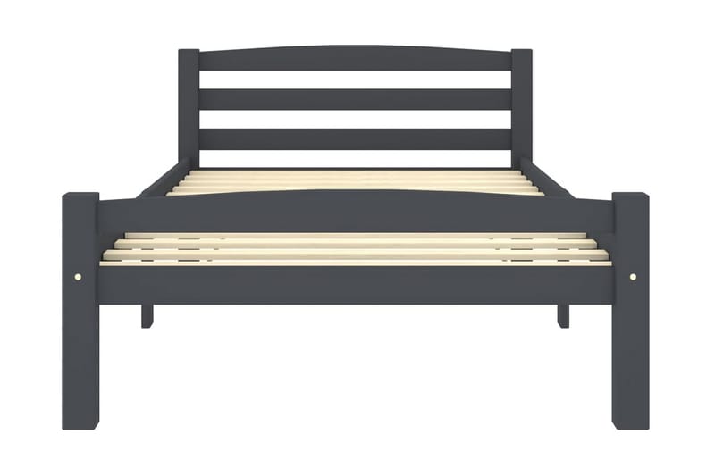 Sängram mörkgrå massiv furu 100x200 cm - Grå - Möbler - Säng - Sängram & sängstomme