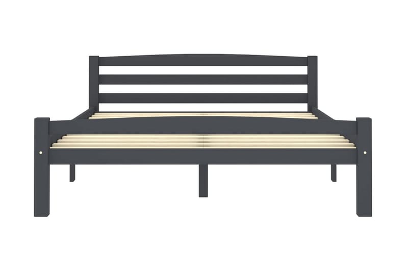 Sängram mörkgrå massiv furu 120x200 cm - Grå - Möbler - Säng - Sängram & sängstomme