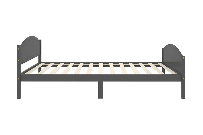 Sängram mörkgrå massiv furu 120x200 cm - Mörkgrå - Sängram & sängstomme
