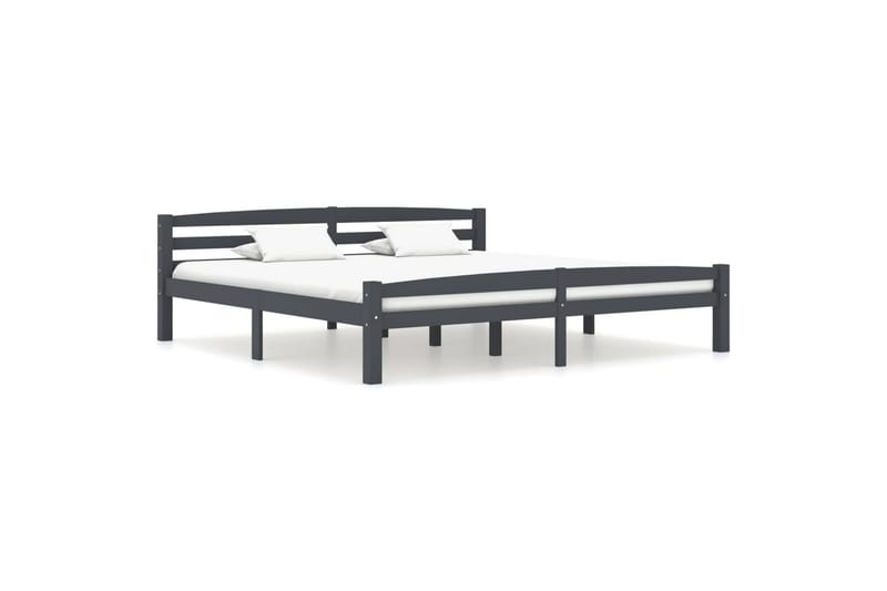Sängram mörkgrå massiv furu 200x200 cm - Grå - Möbler - Säng - Sängram & sängstomme