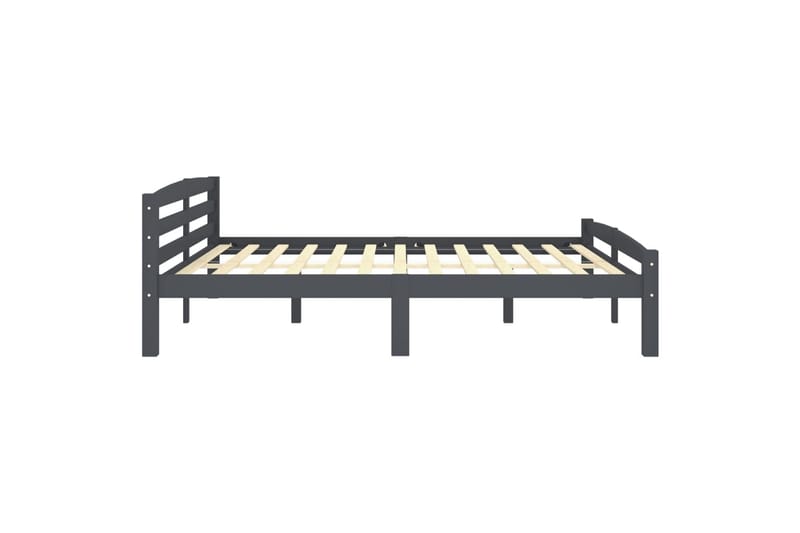 Sängram mörkgrå massiv furu 200x200 cm - Grå - Möbler - Säng - Sängram & sängstomme