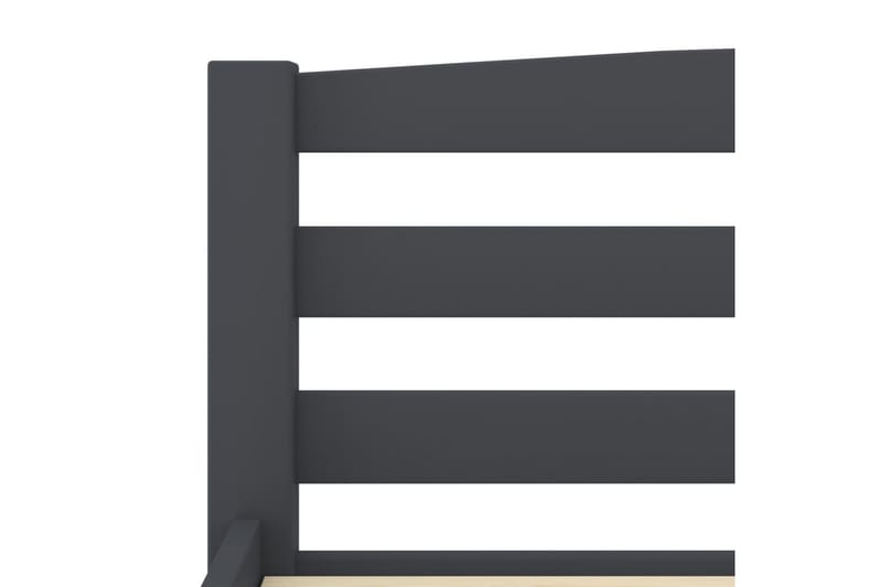 Sängram mörkgrå massiv furu 200x200 cm - Grå - Möbler - Säng - Sängram & sängstomme