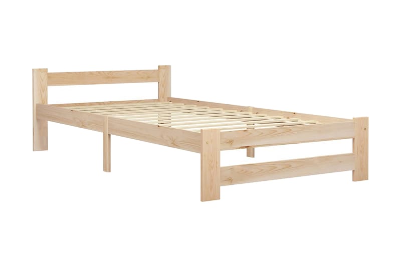 Sängram massiv furu 100x200 cm - Brun - Möbler - Säng - Sängram & sängstomme
