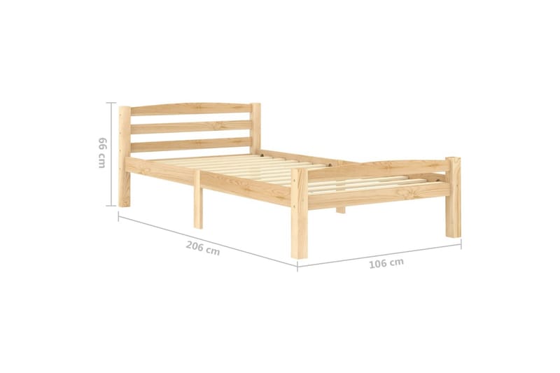 Sängram massiv furu 100x200 cm - Brun - Möbler - Säng - Sängram & sängstomme