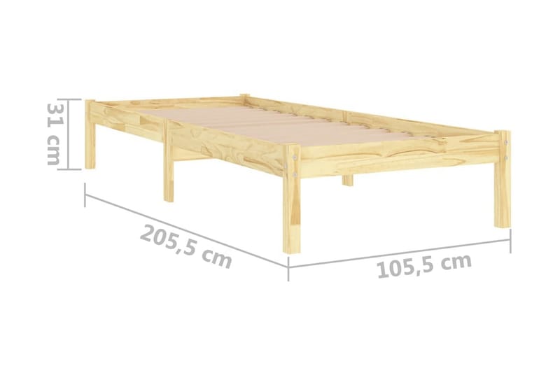 Sängram massiv furu 100x200 cm - Brun - Möbler - Säng - Sängram & sängstomme