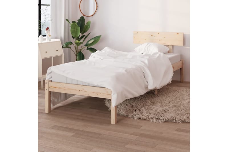Sängram massiv furu 100x200 cm - Brun - Möbler - Säng - Sängram & sängstomme
