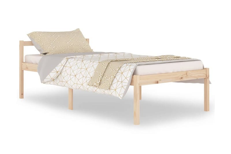 Sängram massiv furu 100x200 cm - Brun - Möbler - Säng - Sängram & sängstomme