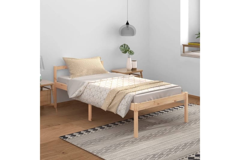 Sängram massiv furu 100x200 cm - Brun - Möbler - Säng - Sängram & sängstomme