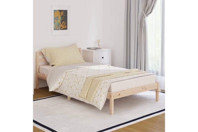 Sängram massiv furu 100x200 cm - Brun - Möbler - Säng - Sängram & sängstomme