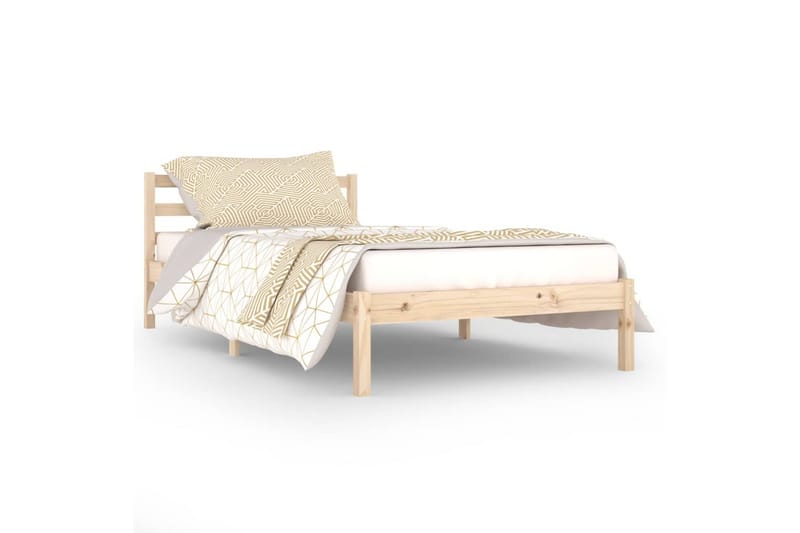 Sängram massiv furu 100x200 cm - Brun - Möbler - Säng - Sängram & sängstomme