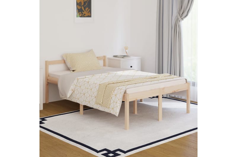 Sängram massiv furu 120x190 cm 4FT - Brun - Möbler - Säng - Sängram & sängstomme