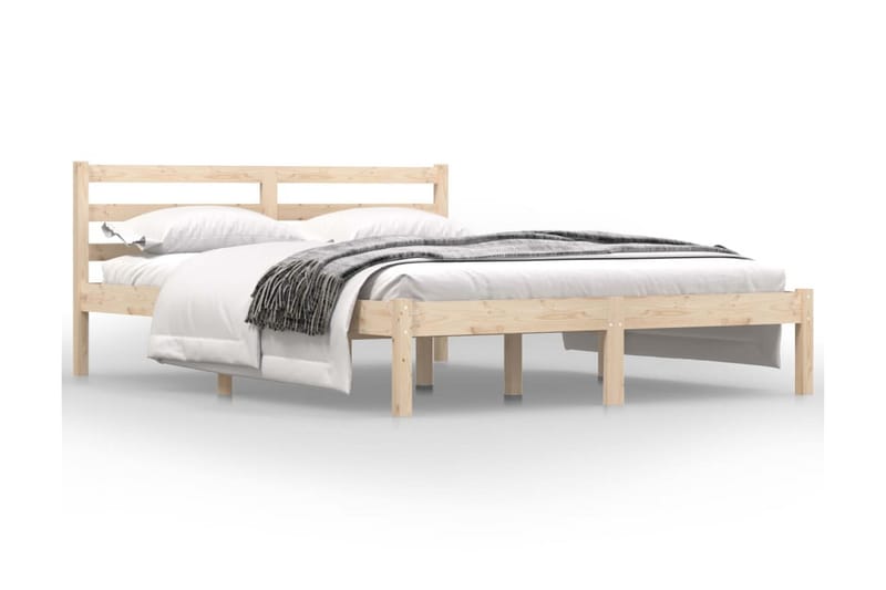 Sängram massiv furu 120x190 cm 4FT - Brun - Möbler - Säng - Sängram & sängstomme