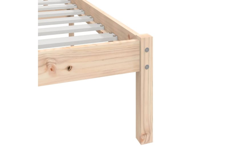 Sängram massiv furu 120x190 cm - Brun - Möbler - Säng - Sängram & sängstomme