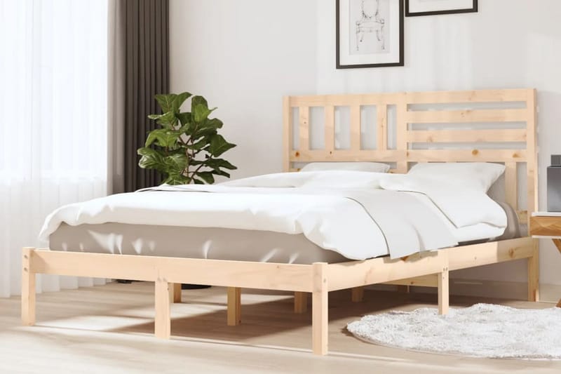 Sängram massiv furu 120x190 cm - Brun - Möbler - Säng - Sängram & sängstomme