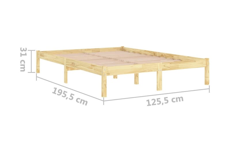 Sängram massiv furu 120x190 cm UK liten dubbel - Brun - Möbler - Säng - Sängram & sängstomme