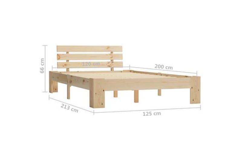 Sängram massiv furu 120x200 cm - Brun - Möbler - Säng - Sängram & sängstomme
