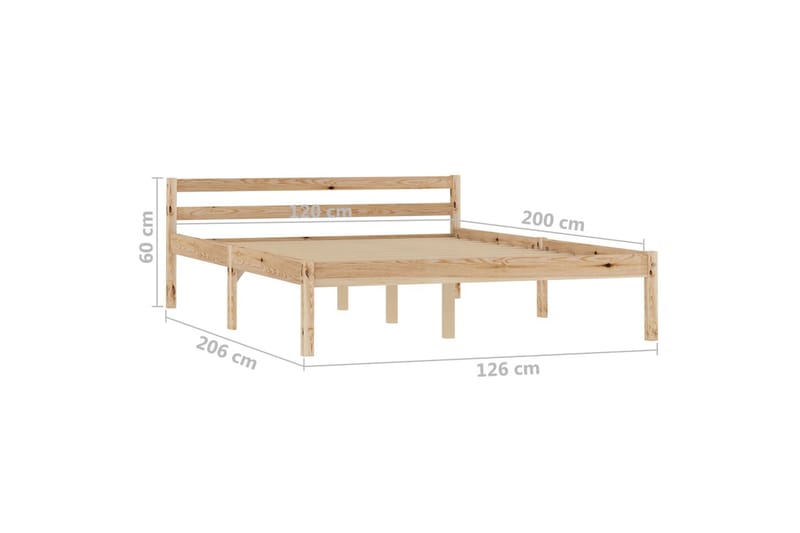 Sängram massiv furu 120x200 cm - Brun - Möbler - Säng - Sängram & sängstomme