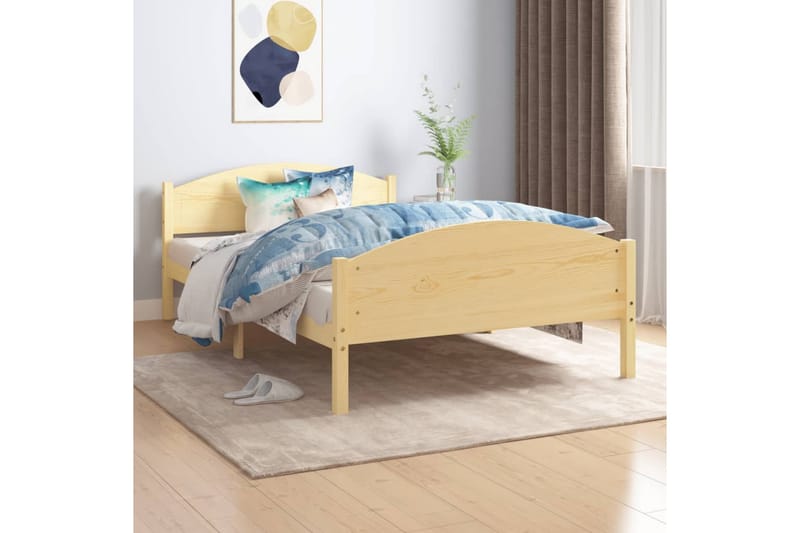 Sängram massiv furu 120x200 cm - Brun - Möbler - Säng - Sängram & sängstomme