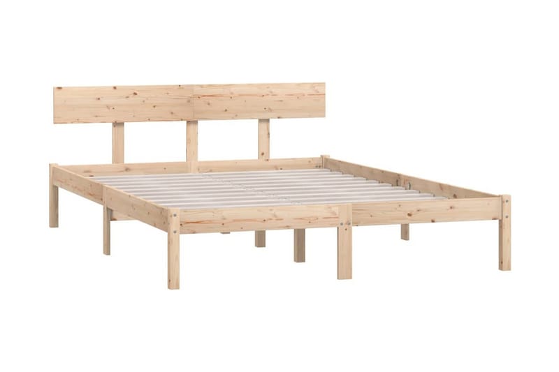 Sängram massiv furu 135x190 cm UK dubbel - Brun - Möbler - Säng - Sängram & sängstomme