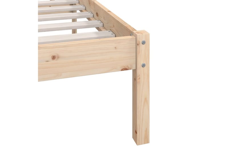 Sängram massiv furu 135x190 cm UK dubbel - Brun - Möbler - Säng - Sängram & sängstomme
