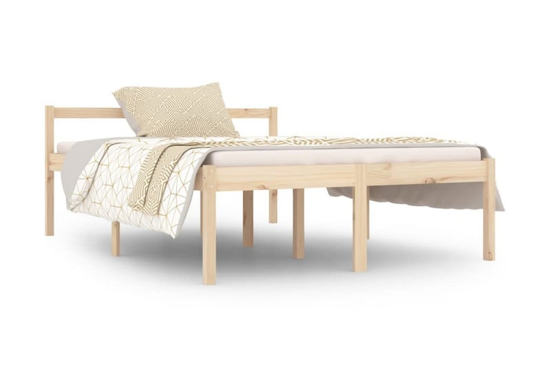 Sängram massiv furu 140x190 cm - Brun - Möbler - Säng - Sängram & sängstomme