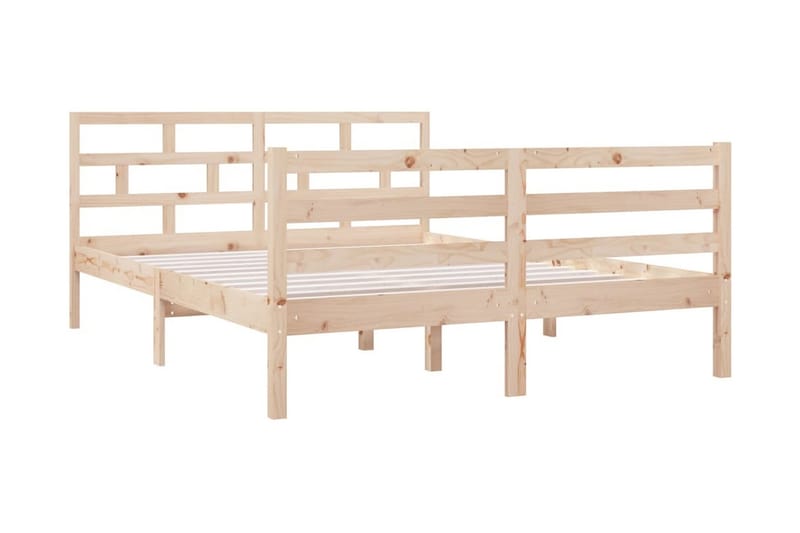 Sängram massiv furu 140x190 cm - Brun - Möbler - Säng - Sängram & sängstomme