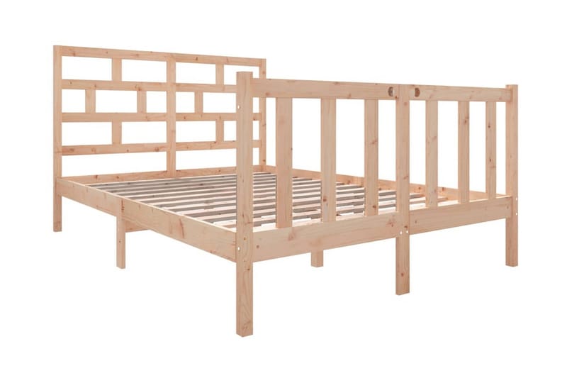 Sängram massiv furu 140x190 cm - Brun - Möbler - Säng - Sängram & sängstomme
