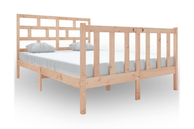 Sängram massiv furu 140x190 cm - Brun - Möbler - Säng - Sängram & sängstomme