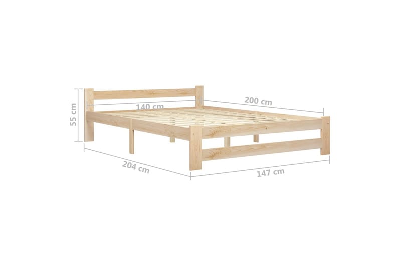 Sängram massiv furu 140x200 cm - Brun - Möbler - Säng - Sängram & sängstomme