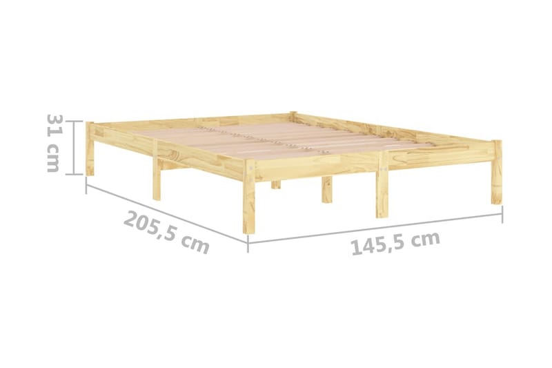 Sängram massiv furu 140x200 cm - Brun - Möbler - Säng - Sängram & sängstomme