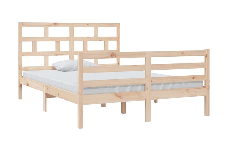 Sängram massiv furu 140x200 cm - Brun - Möbler - Säng - Sängram & sängstomme