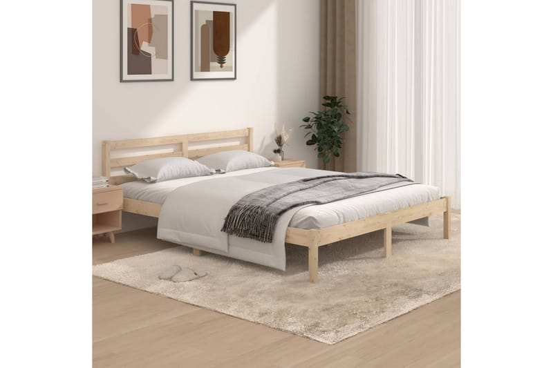 Sängram massiv furu 150x200 cm 5FT - Brun - Möbler - Säng - Sängram & sängstomme
