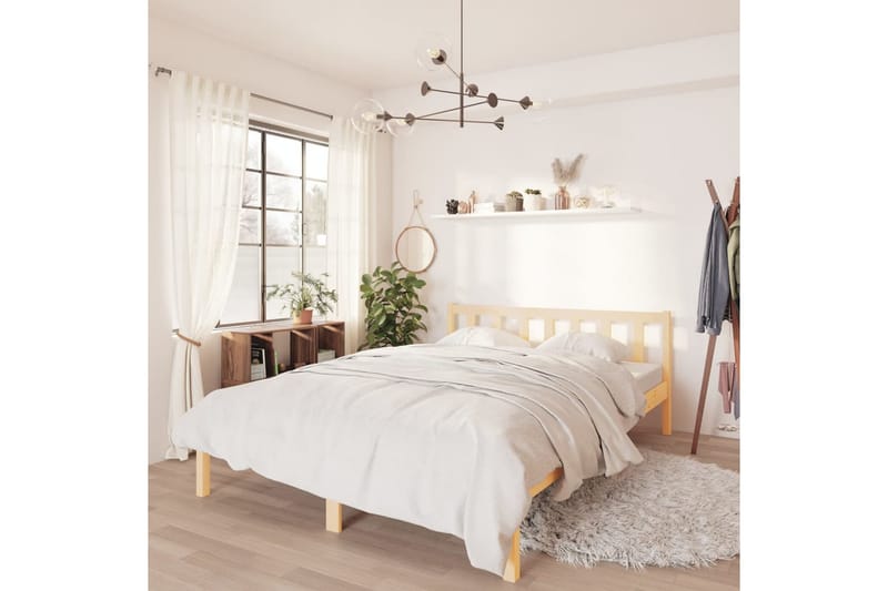 Sängram massiv furu 150x200 cm UK - Brun - Möbler - Säng - Sängram & sängstomme