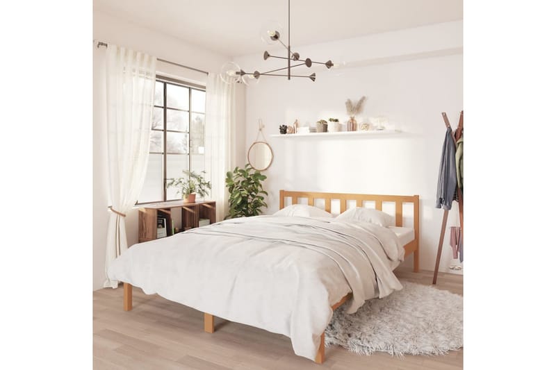 Sängram massiv furu 150x200 cm UK honungbrun - Honung - Möbler - Säng - Sängram & sängstomme