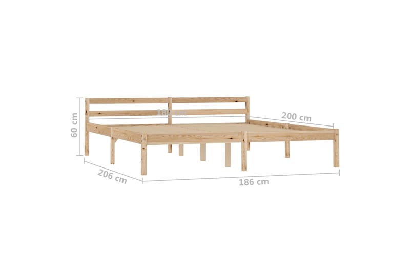 Sängram massiv furu 180x200 cm - Brun - Möbler - Säng - Sängram & sängstomme