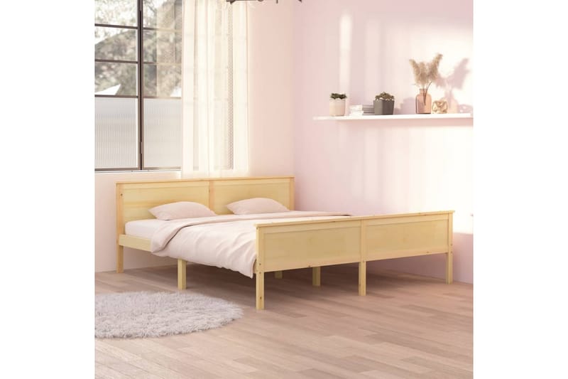 Sängram massiv furu 180x200 cm - Brun - Möbler - Säng - Sängram & sängstomme