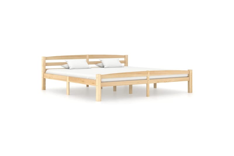 Sängram massiv furu 200x200 cm - Brun - Möbler - Säng - Sängram & sängstomme