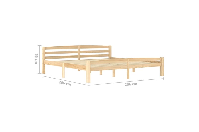 Sängram massiv furu 200x200 cm - Brun - Möbler - Säng - Sängram & sängstomme