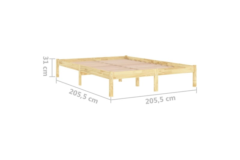 Sängram massiv furu 200x200 cm - Brun - Möbler - Säng - Sängram & sängstomme